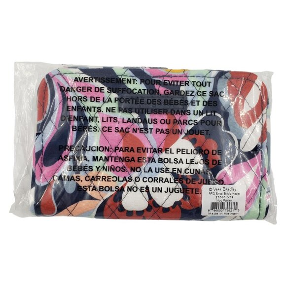 Vera Bradley RFID Bifold Wallet Mod Paisley Multicolored Retro Boho Floral NEW - Picture 6 of 8